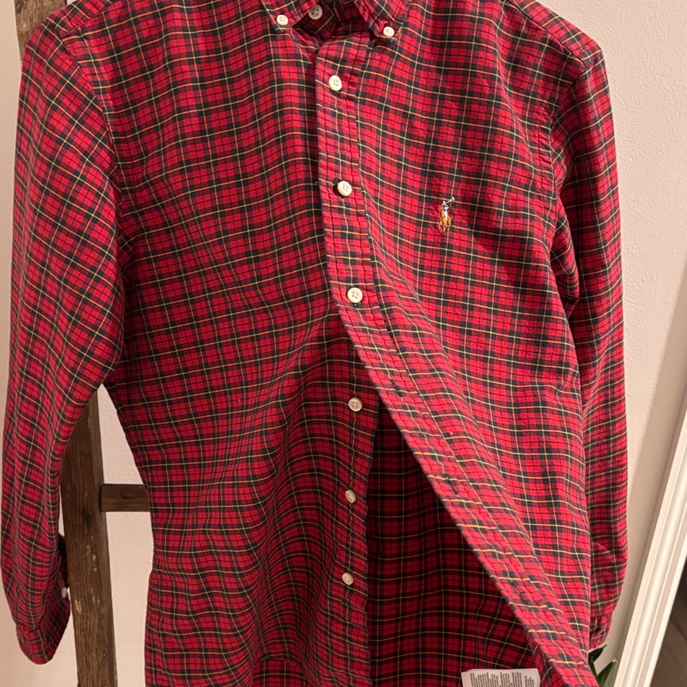 Ralph Lauren Red and Green Plaid Button Down Shirt